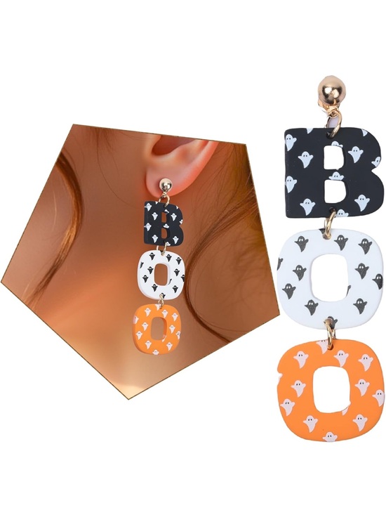 Jewelry - Women’s Black, White & Red Drop Earrings - BO Pattern
